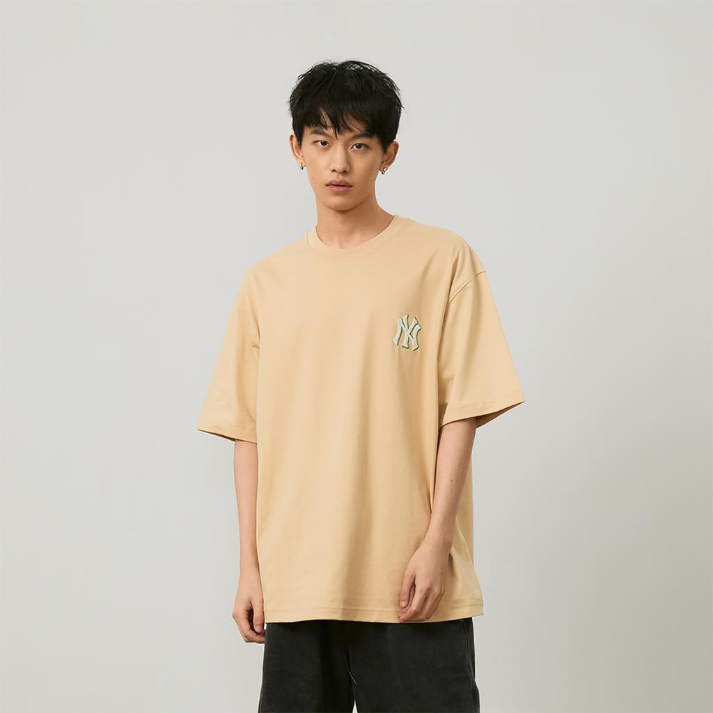 New MLB MONOGRAM Collection New York Yankees SS24 T Shirt Unisex Apricot 3ATSM0443-50BGL