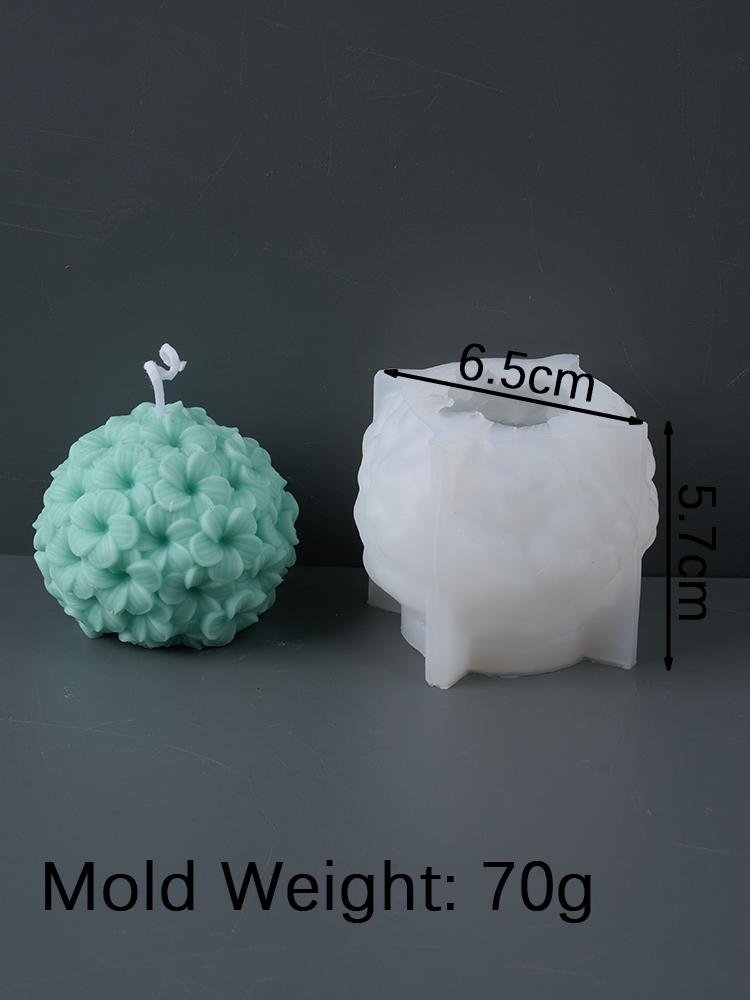 Stampo in Silicone per Candela a Palla di Fiori Fai da Te Rilievo Frangipani Margherita Sferica Kit per la Realizzazione di Artigianato Stampo per Colata Sapone Gesso Resina Casa De