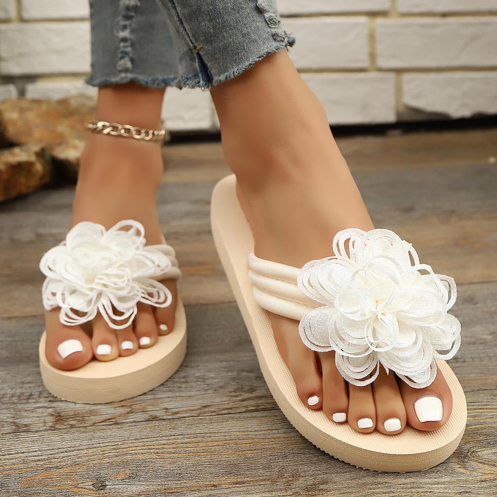 Summer Women's Sandals Fashion Bowknot Flip-flops Female Flat Non-slip Sildes Casual Outside Wear Thick Soled Ladies Beach Shoes
