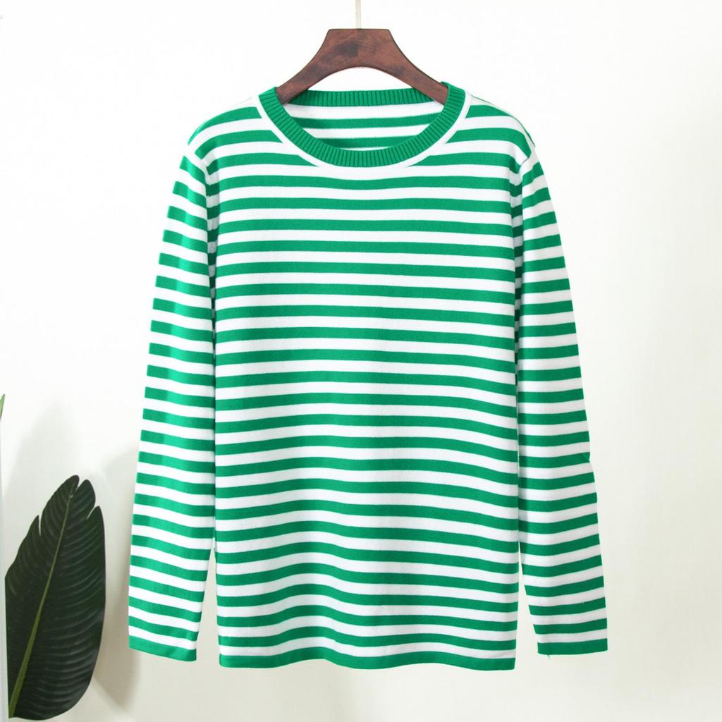 2025 Spring Retro Striped Women's Sweater: Classic European & American Style