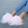 Fashion Brand Design Long Plush Slippers Mules Women 2025 Autumn Round Toe Soft Thick Bottom Slides Fashion Faux Fur Outdoor Slippers