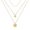 French Retro Style Portrait Beaded Necklace, 18K Gold-Plated Titanium Steel, P508