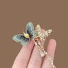 Sparkling Rhinestones Butterfly Tassels Brooch Animal Theme Lapel Badge Handmade Party Wear Decoration For Adults