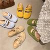 Fashion Retro Casual Women's Shoes Spring New Round Toe Shallow Mouth Flat Shoe Fashion Anti Slip Soft Sole Lightweight Women's Slippers