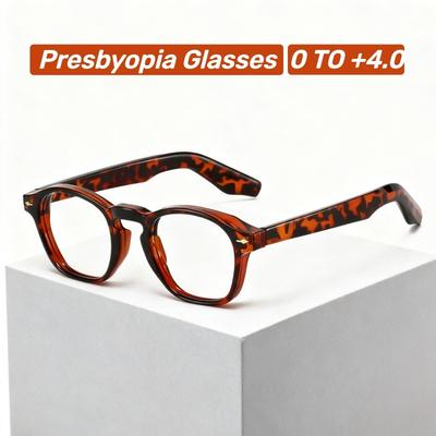 Stylish Square Anti-Blue Light Reading Glasses for Men and Women Large Frame Comfortable Presbyopia Glasses Diopter 0 To +4.0