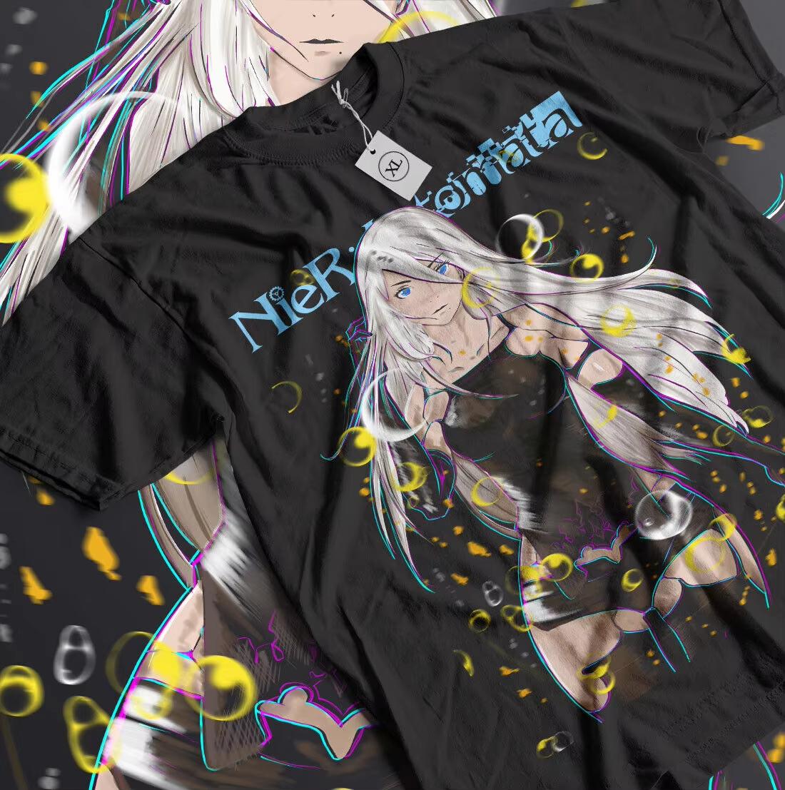 

Футболка Nier Automata YoRHa 2A Аниме Девушка Киберпанк Футболка Все Размеры Детская и Взрослая Одежда Одежда Y2k Унисекс S