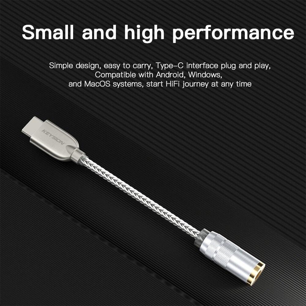 KEYSION DAC Kopfhörer Lossless Musik Decoder USB Typ C auf 3,5mm/2,5mm/4,4mm HD Hi-Fi Digital Audio Kopfhörerverstärker Adapter