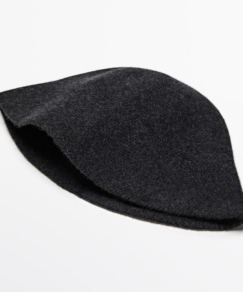 Masimodutti Wool Blend Knit Bucket Hat
