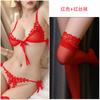Sexy Underwear Embroidered Three-point Bra Open Panties Sexy Suit Female Passion Seduction Teasing Adult Free