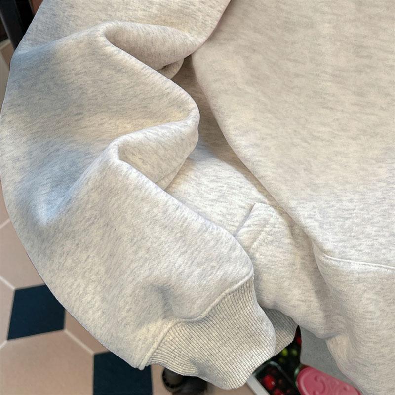 Autumn and winter new American fashion hooded casual sweater men's loose velvet thickened versatile women