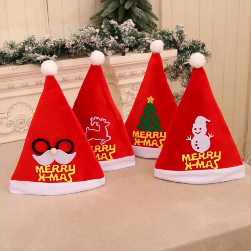 Set of 12 Christmas Party Santa Hat with Belt Decoration Festival Santa Hat For Holiday Celebration