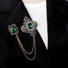 Vintage Elegant Square  Metal Tassel Brooches Badges For Women Men  Suit Coat Pin Jewelry Accessories Gift