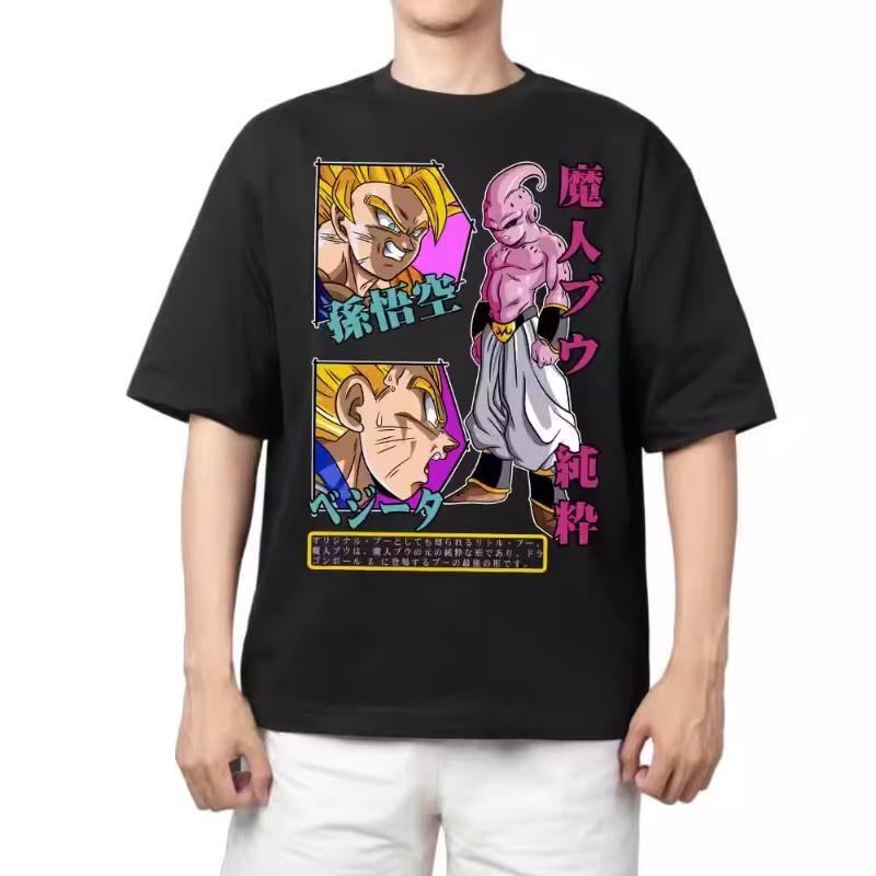 2026 New Dragon Ball Pattern Printed Tshirt  Mens Americanstyle Retro Versatile Shortsleeved Tshirt