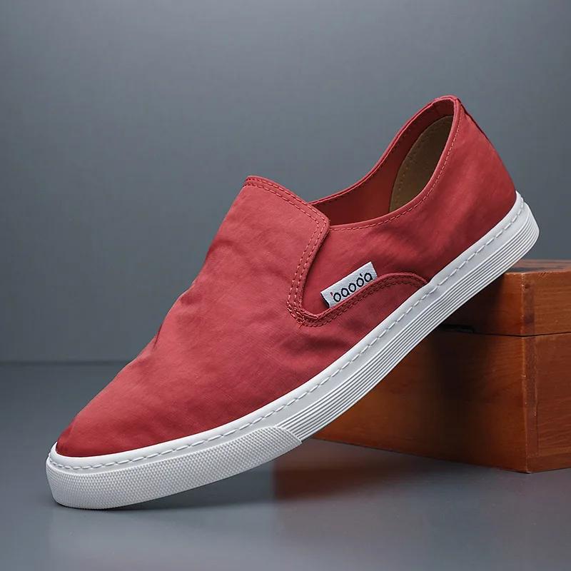 Nowe Męskie Buty Materiałowe Buty Casual Wiosna Lato Oddychające Płaskie Buty Uliczne Lekkie Wsuwane Mokasyny