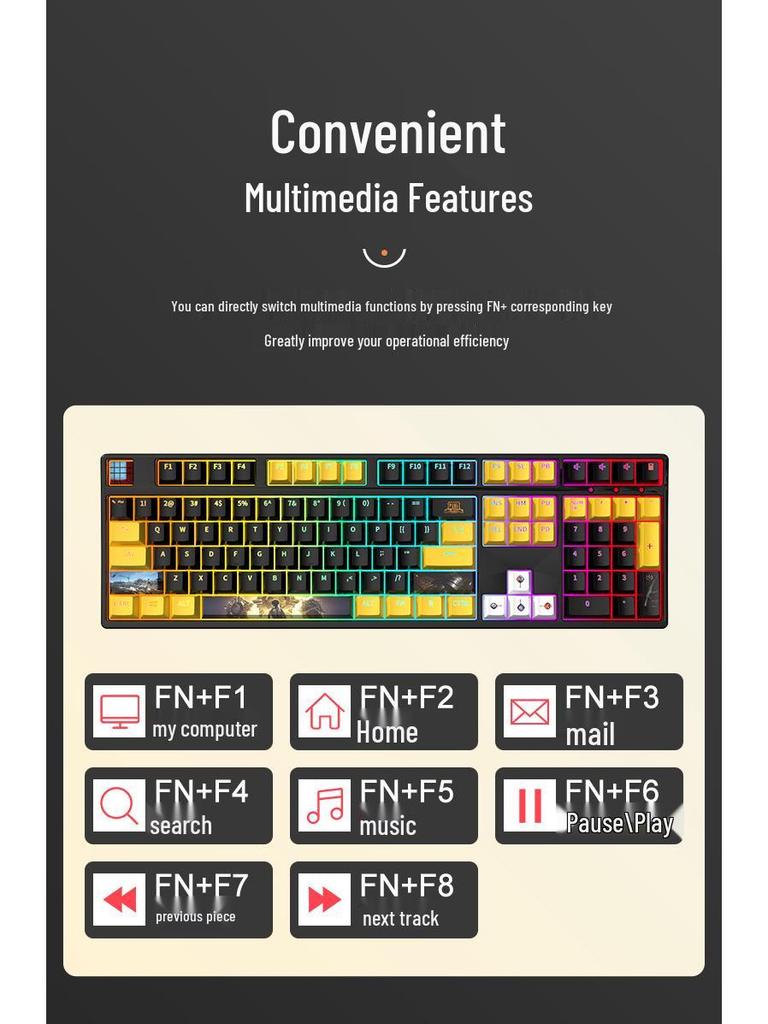 Three-Mode Wireless Bluetooth Mechanical Keyboard with Blue, Black, Red, and Silent Switches - Gaming and Office Use