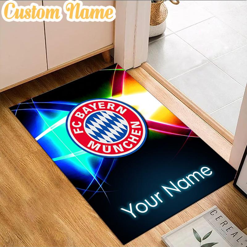 Custom Name Bayern Munchen Logo Design Rug, Office Rug, Chair Rug, Carpet for Living Rooms, Doormat Game Rug Home Decor Christmas Gifts