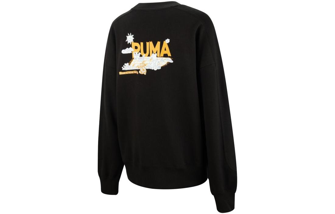 PUMA CLASSICS Sweatshirts Women s Black Crew Neck Moderate Regular 539955-01 M