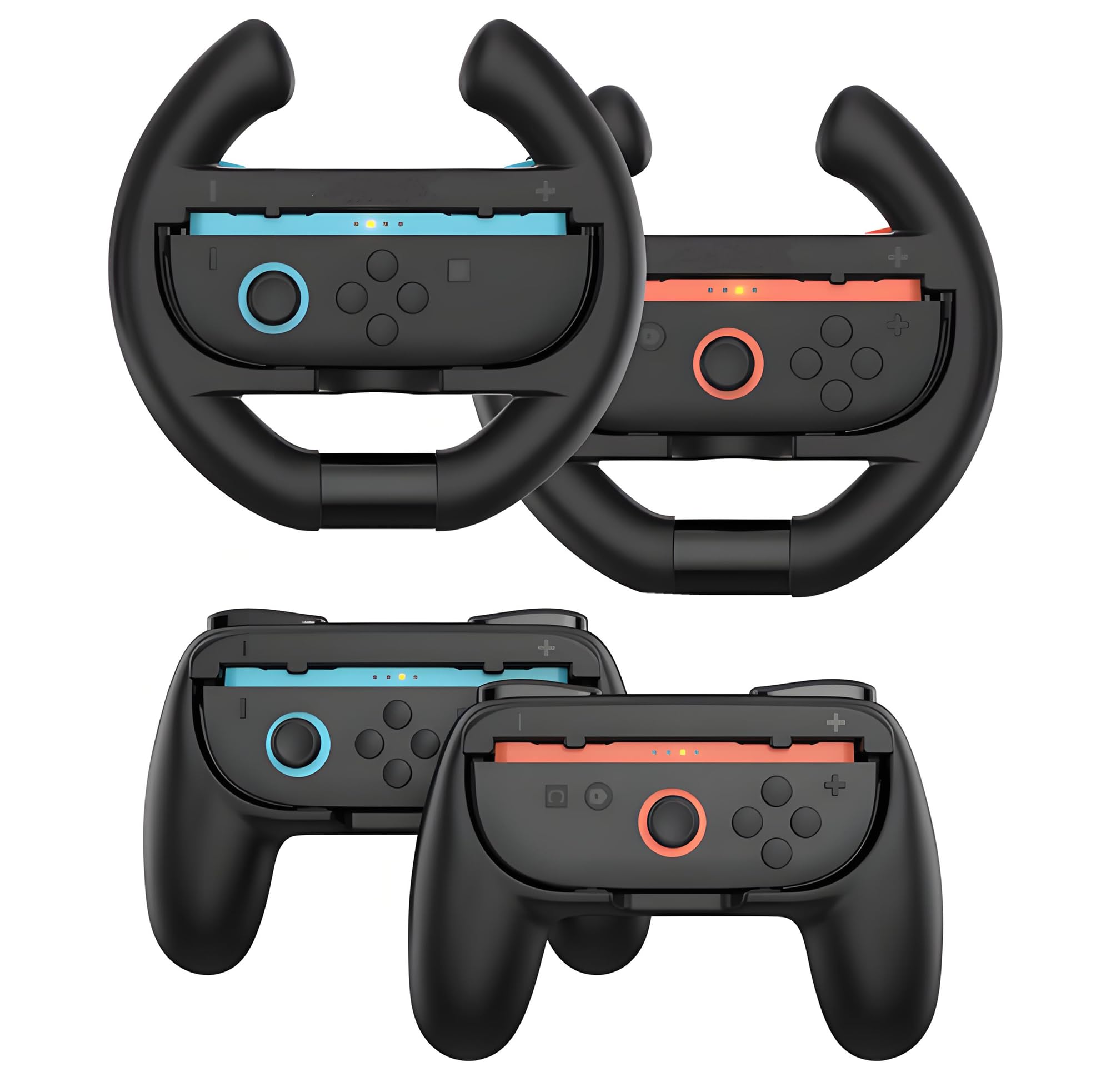 

SHEAWA для Switch 2 Рукоятка для 2 контроллеров, совместимая с гоночной игрой Mario Kart 8, совместимая с Switch 2 Joy-con, набор из 4 штук, Deluxe, аксессуары, Joy-con