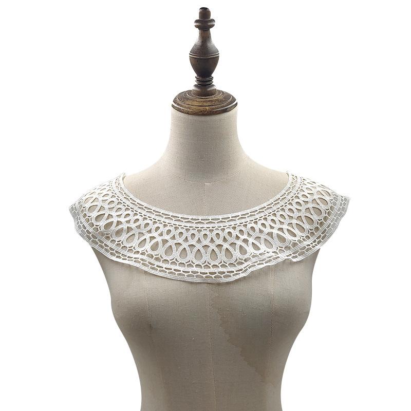 Water-Soluble Lace Chest Collar, Three-Dimensional Hollow Embroidered Corsage Diy Lace Accessories, Curved Semi-Circular Embroidered Fake Collar
