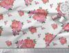 Soimoi Black Japan Crepe Satin Fabric Leaves & Rose Floral Fabric Prints Meter 42 Inch