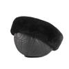 Warm Thick Winter Hat Fleece Lined Black Men Hat Fur Leather Windproof Snow Ski Cap Winter