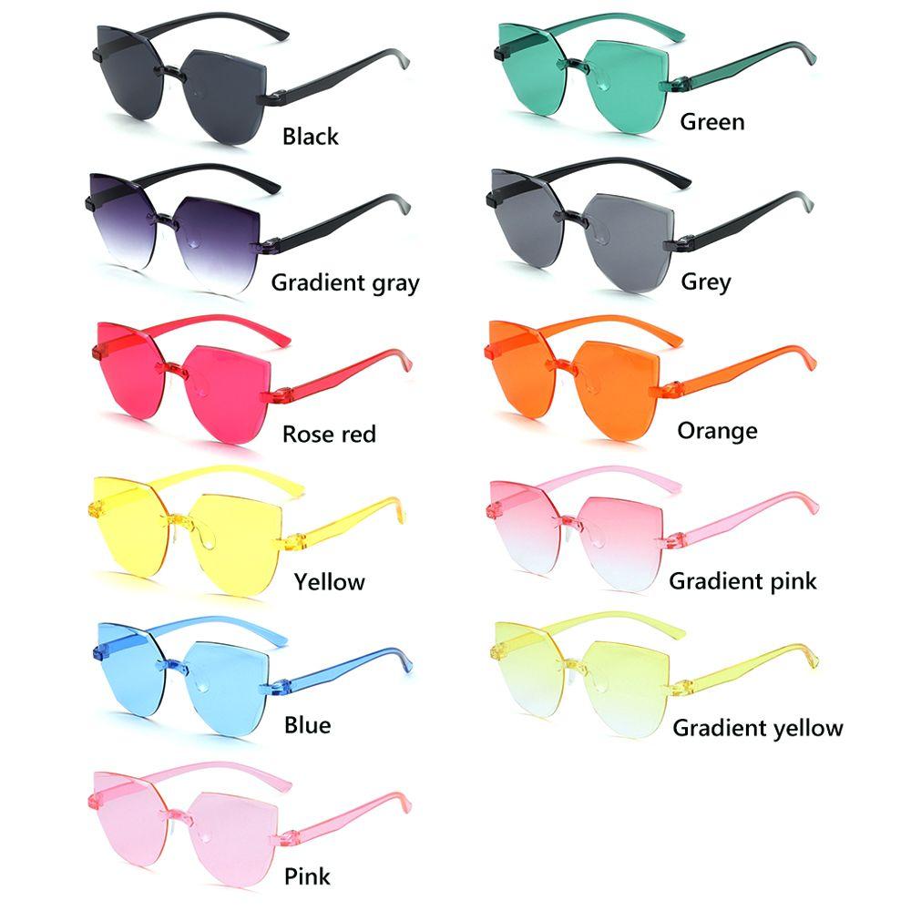 High Quality Retro Party Favor Trendy Transparent Cat Eye Sunglasses Rim-Free Sunglasses for Female Eye Spectacles