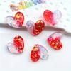20pcs Colored Sequin Heart-shaped Resin Pendant for Jewelry Accessories