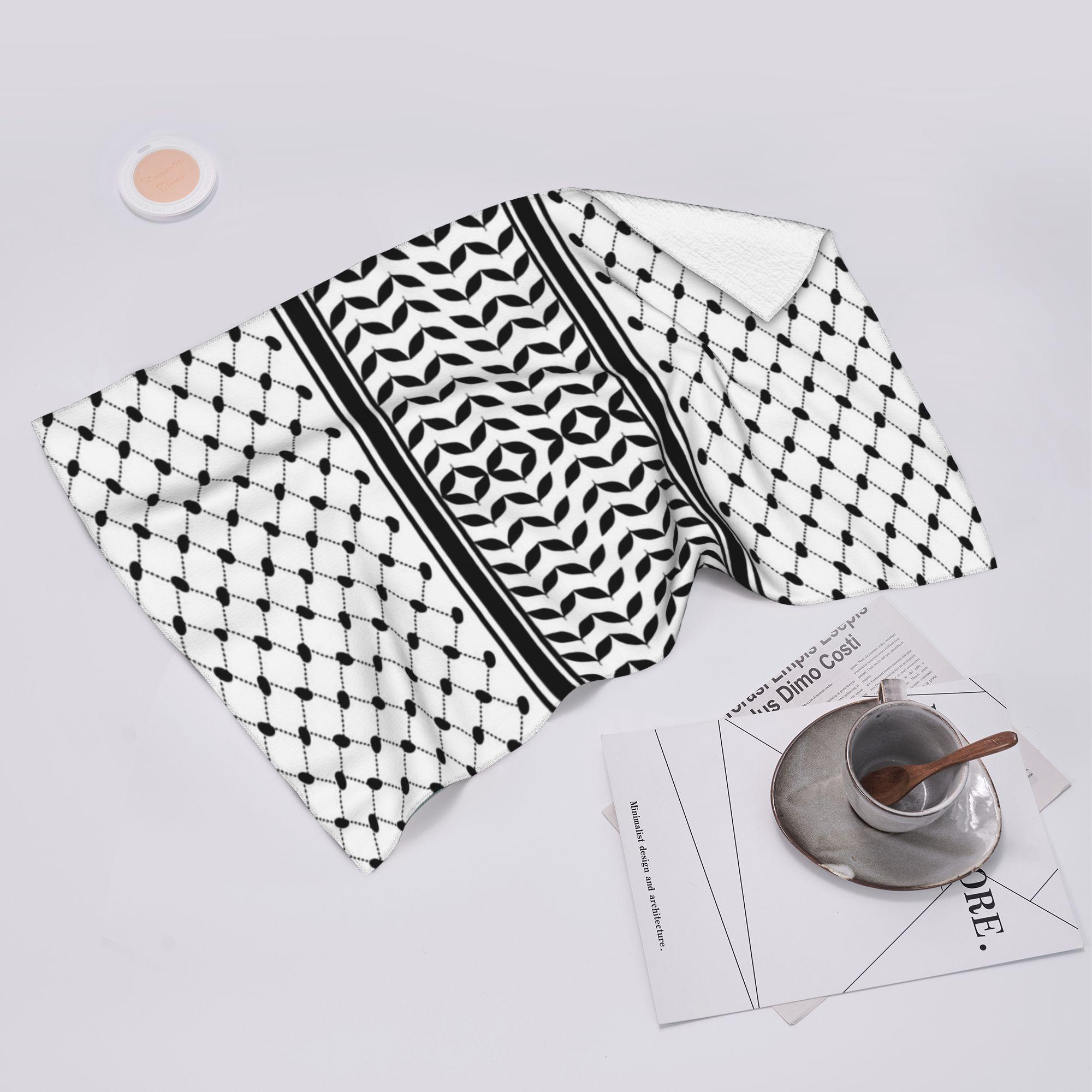 Ka Chen Mutong White Palestinian Kufiyeh Pattern Ii Soft Face Towel Quick Dry Pool Bath Cotton Towels Absorbent Quick
