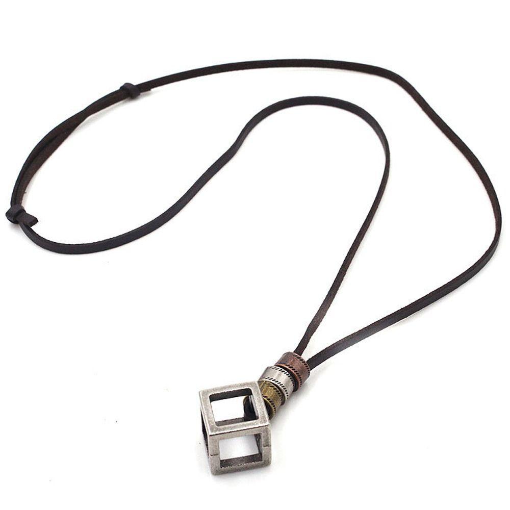 Birthday Gifts Niche Design Sweater Chain Men Leather Necklace Fashion Jewelry Ins Style Necklace