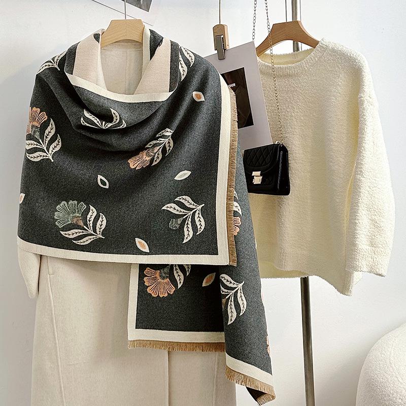 Women's Korean Style Cashew-Patterned Winter Scarf Shawl