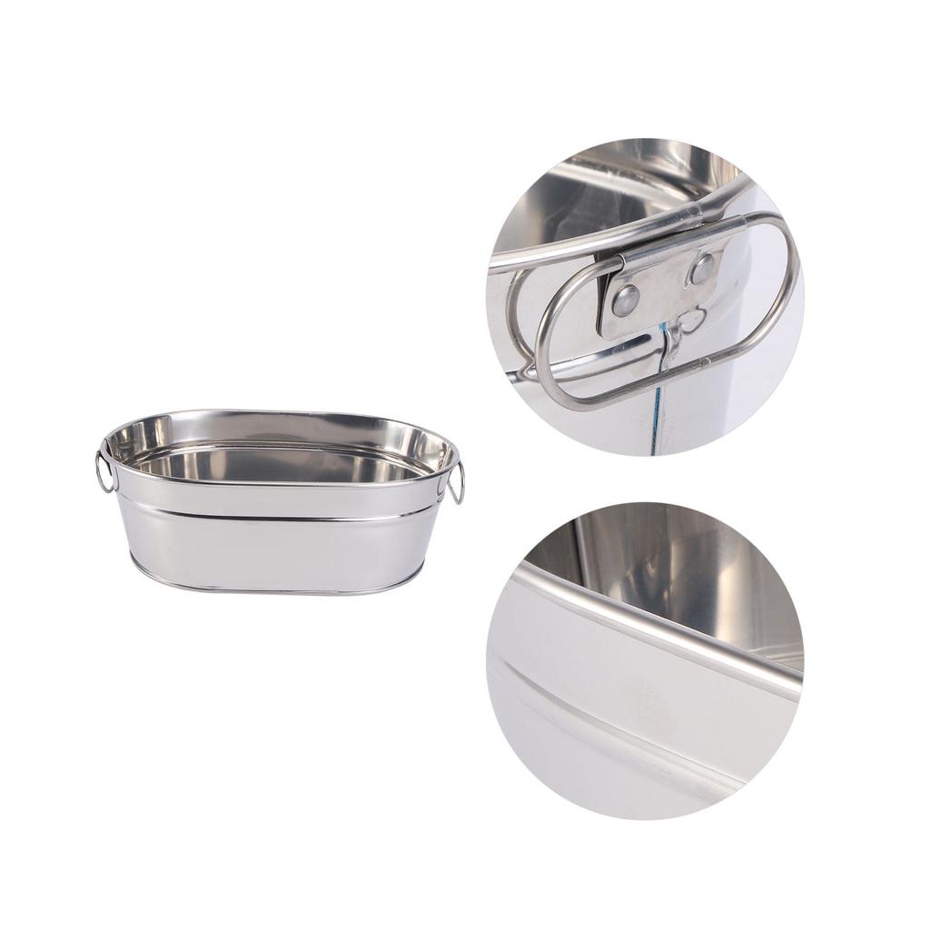 Stainless Steel Tableware Plate French Fries Bucket Snacks Chicken Plate Bread Basket
