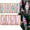 Set mit 8 Weihnachtsnussknacker Holz Partyanhängern Macaron Rosa 3 54IN