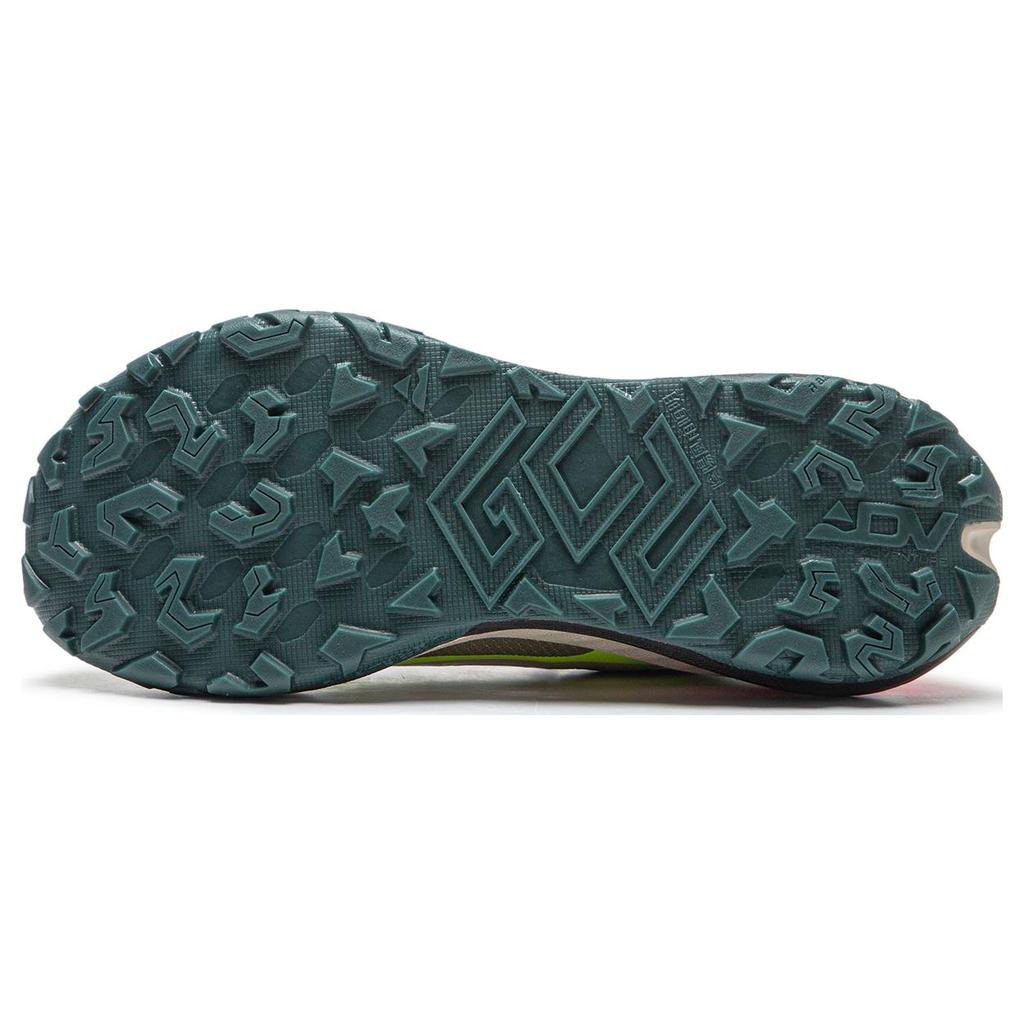New LiNing Cushioning Slip Resistant And Abrasion Resistant Low Top Trail Running Shoes Women's Green Yellow ARNT004-6