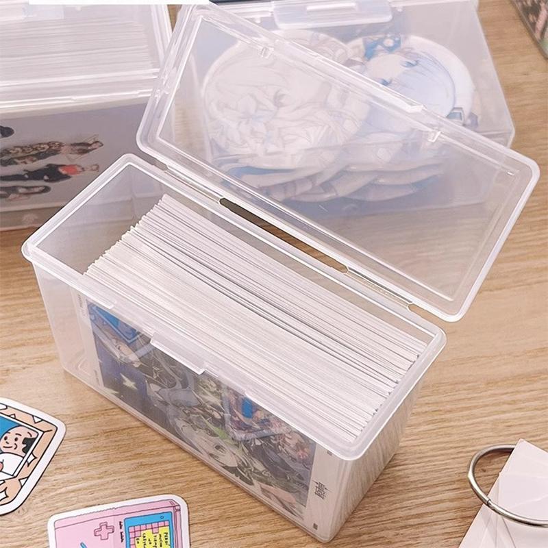 Ins Transparent Plastic Storage Box 3 Inch Photocards Small Card Storage Box Desk Organizer Box Classification Box Stationery