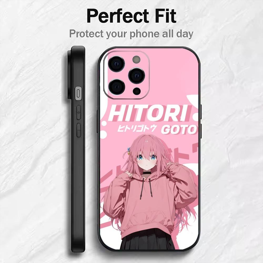 B-Bocchi The R-Rock Hitori Gotoh  Phone Case For iPhone17,16,15,14,13,12 Plus,Max Soft Silicone Black Cover iPhone11PROMAX