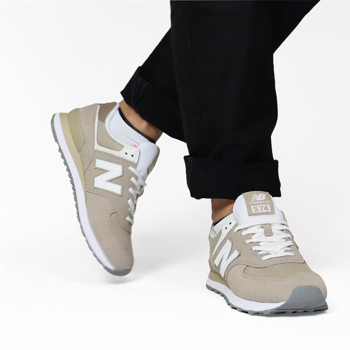 New Balance U574 ESF Beige Unisex Size Sneakers, 27.0cm (Used)