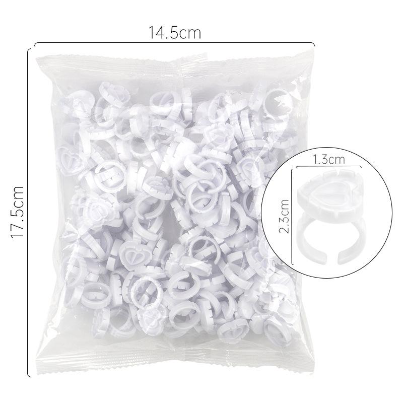 Heart-Shaped Eyelash Glue Dispenser Ring with One-Second Blooming Tray for False Eyelashes