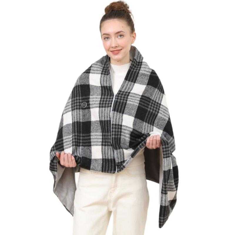 Travel Heated Scarf Wrap 3 Adjustable Heat Levels USB Powered Polyester Shawl Fast Heating For Indoor Outdoor Use