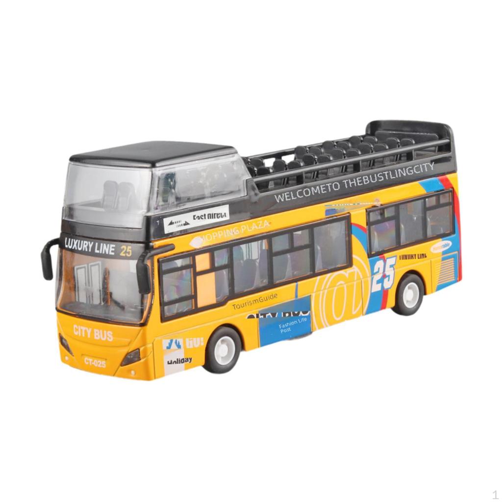 Doppeldeckerbus Spielzeug Stadt Türen öffnen Sammlerstücke Simulationsfahrzeug mit Lichtern und Geräuschen