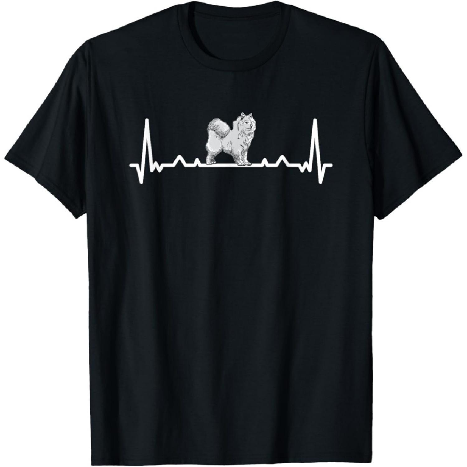 Dog Heartbeat Samoyed T-Shirt S чёрный