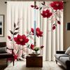 Gorgeous red floral print curtains, polyester fabric, machine washable, suitable for living room and bedroom decoration