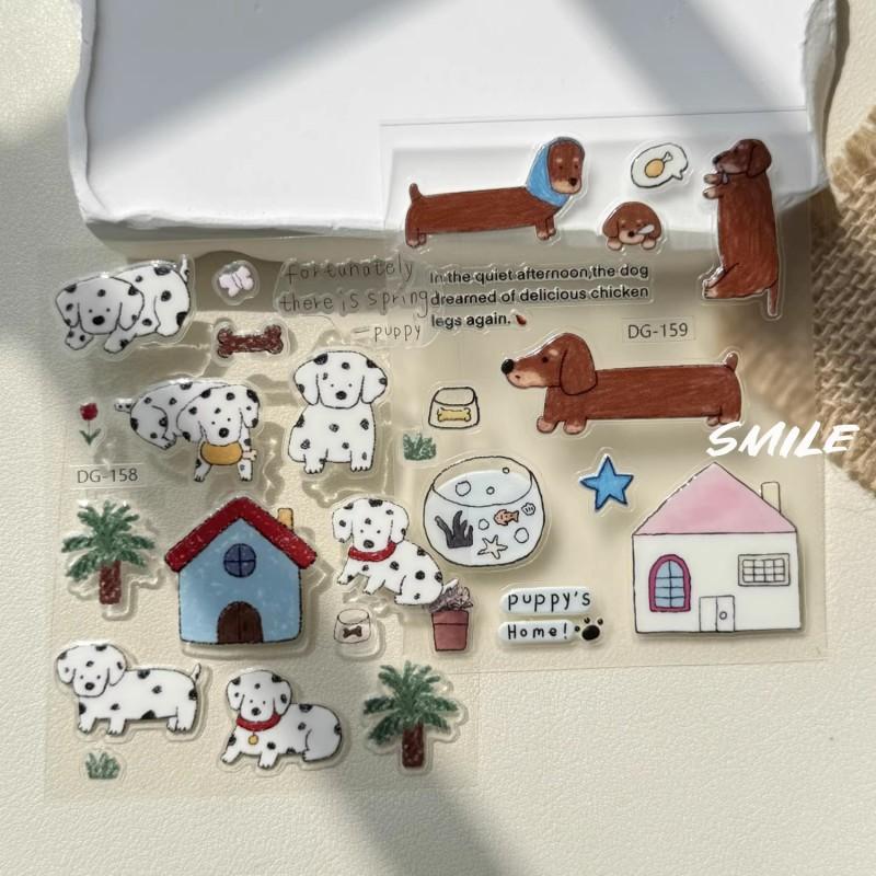 

Korean INS-style Jelly Stickers Cute 3D Relief Decal Decorative Kawaii Stickers Mobile Phone Case DIY PC Waterproof Decals as picture