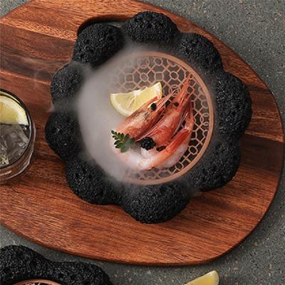Japońska zastawa stołowa Kamienna płyta do sushi Węgielny kulisty talerz Wulkaniczny kamień Talerz huśtawkowy Talerz do sushi