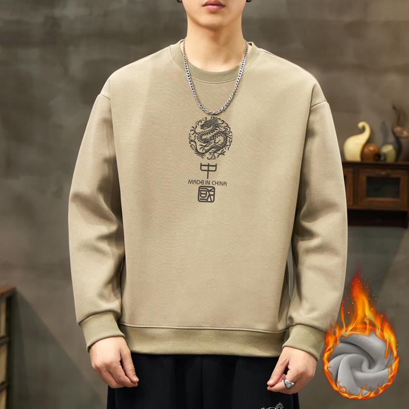 Осенне-зимний мужской тяжелый утолщенный свитер в китайском стиле Guochao Velvet Youth — фото 9
