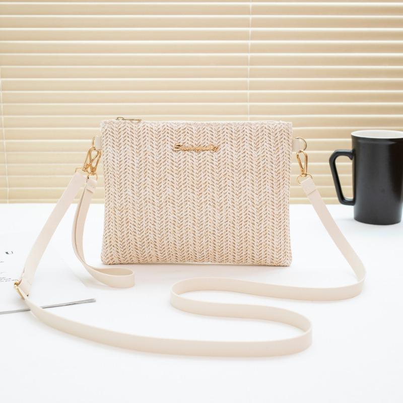 

New women s straw bag, simple personality, long wallet, large capacity, main bag, mobile phone bag, change bag.