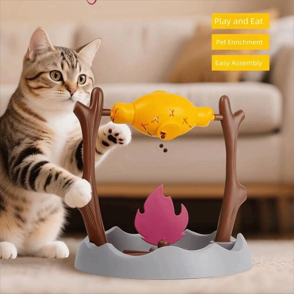 Roasted Chicken Leg Cat Slow-moving Feeder 360° Rotating Pet Educational Items Pet Games