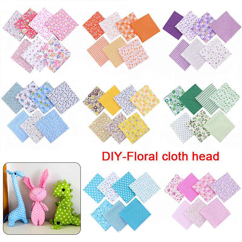 7pcs Quilting Patchwork Party Craft Fat Quarter Bundles Handmade Fabric Sewing Cotton Dolls Clothing 25x25cm