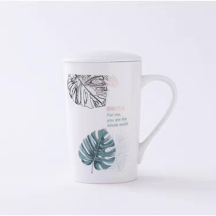 Nordic Style Green Leaf Mug Creative Personality Ceramic Water Cup Milk Cup Coffee Cup Juice Cup