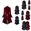 Women's Victorian Style Long Sleeve Coat Dress With Turn-down Collar And Button Opening Front