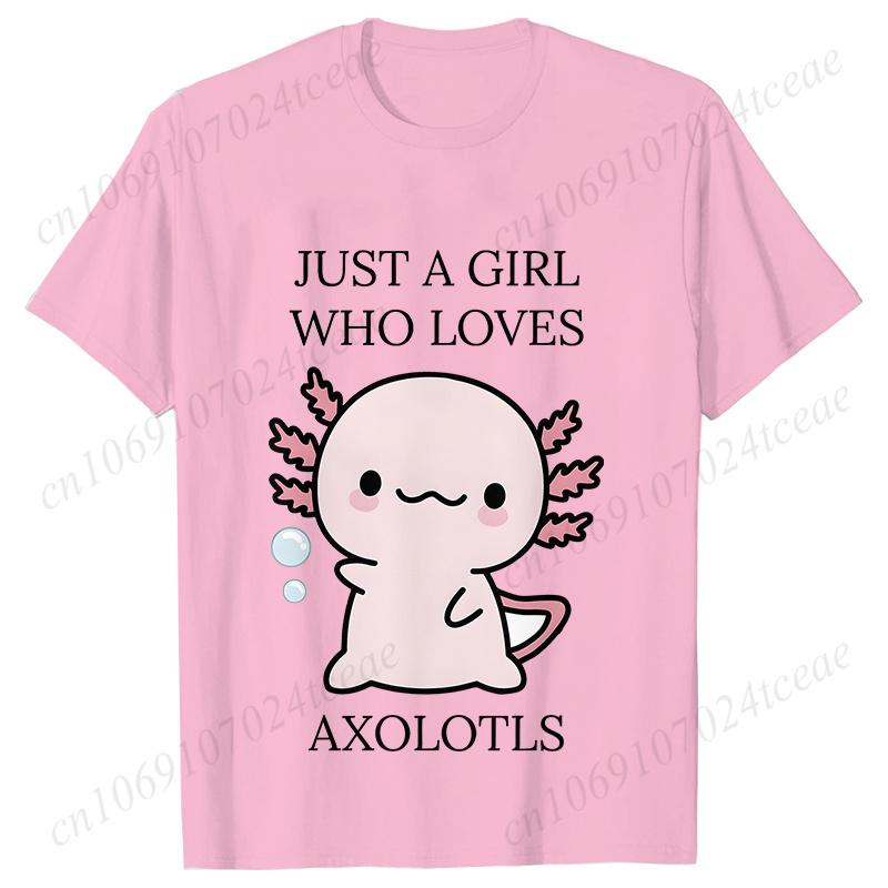 

Just A Girl Who Loves Axolotls T-shirt for Women Short Sleeve Tees Fashion Graphic Y2k Tops Harajuku Female Aesthetic Clothing S
